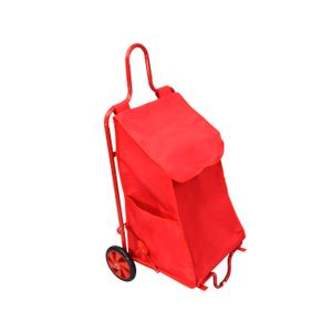 Carro para Mercar con Bolsa en Lona Roja Plegable 390CRLN000