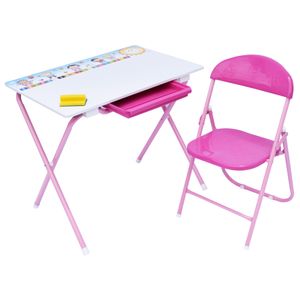 Set Kinder Escritorio Tablero infantil plegable con silla color rosado Prodehogar 394KISI000