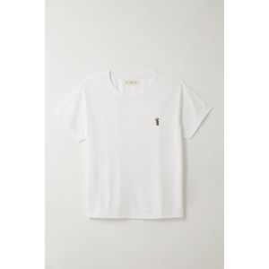 Camiseta con estampado localizado blanca para mujer