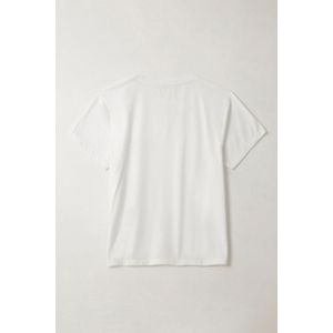 Camiseta con estampado localizado blanca para mujer