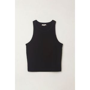 Camiseta manga sisa negra para mujer