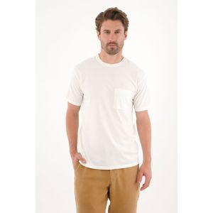 Camiseta con bolsillo de parche crudo para hombre