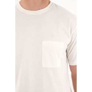 Camiseta con bolsillo de parche crudo para hombre