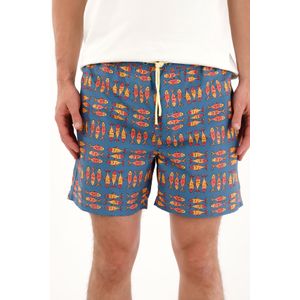 Pantaloneta de baño con estampado de peces para hombre