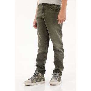 Jean Slim cinco bolsillos verde para niño