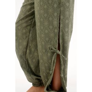 Pantalón Jogger bordado verde para mujer