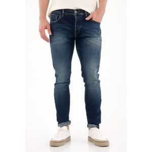 Jean Skinny con desgastes azul oscuro para hombre