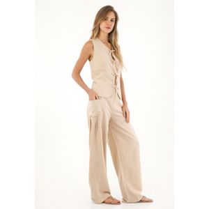 Pantalón Wide Leg crudo para mujer