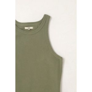 Camiseta manga sisa verde para mujer