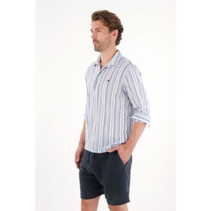 Camisa manga larga con diseño a rayas para hombre