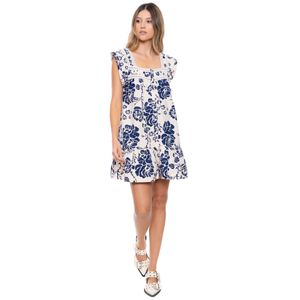 Vestido Corto Con Estampado De Flores