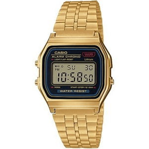 Reloj Casio A159WGEA-1 Retro Digital Dorado Unisex, Cronómetro, Luz LED, 7?Años Batería