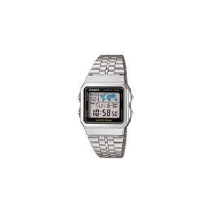 Reloj Casio Vintage Digital A-500WA-1D Acero Plateado, Cronómetro, World Time, Luz LED