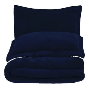 Cubrelecho Térmico Doble Funda Blue Almohadas Cama Doble Innovo Home Azul Con Blanco