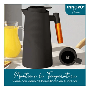 Termo Tetera Conserva Calor Con Indicador Led Temperatura 1 Litro Innovo Home Negro