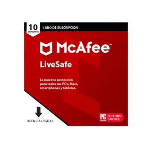 Antivirus McAfee LiveSafe 10 Dispositivos Por 1 Año