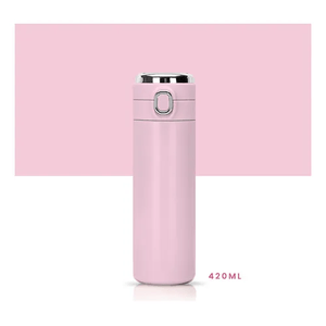 Termo Botella Portátil Conserva Temperatura Digital Led Acero Inoxidable Flask Innovo Rosado