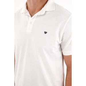 Polo en tela piqué licra crudo para hombre