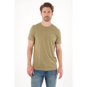 Camiseta con cuello redondo en rib verde para hombre