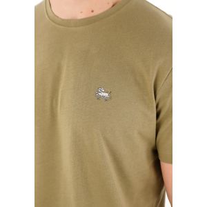 Camiseta con cuello redondo en rib verde para hombre