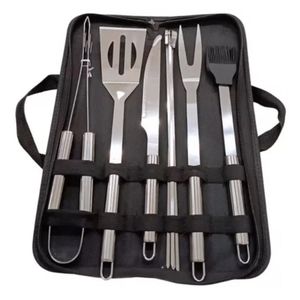Set de Utensilios X6 Piezas para Parrilla en Acero Inoxidable