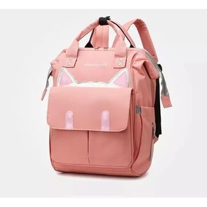 Bolso Pañalera Multifuncional Bebe Mochila Gatico 1406 Rosado