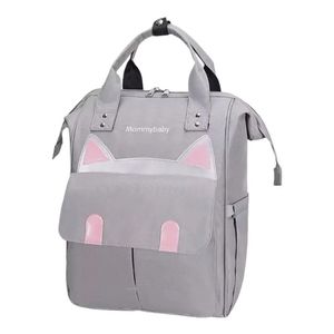 Bolso Pañalera Multifuncional Bebe Mochila Gatico 1406 Gris