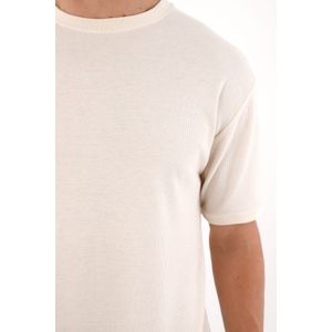 Camiseta básica de tela con textura crudo para hombre
