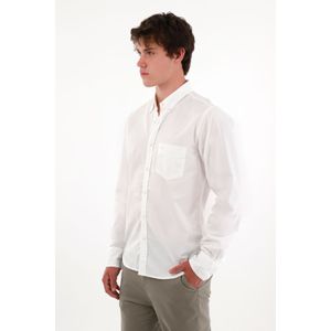 Camisa de botones blanca para hombre
