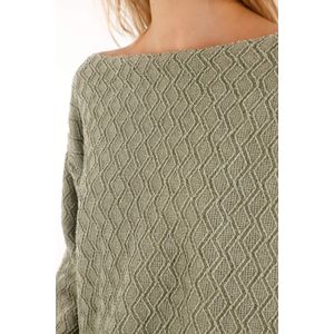 Buzo de manga larga amplia verde para mujer