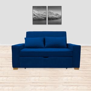Sofa Cama Multifuncional Hofer 180x150 Azul Petroleo