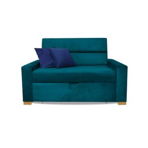 Sofa Cama Multifuncional Aubry 150x94 cm Turquesa + Cojines