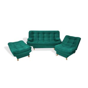 Sala Clic Clac Hauser Sofácama y 2 Sillas Verde
