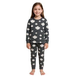 Pijama de nubes gris para niña