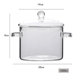 Olla De Vidrio De Borosilicato Con Tapa 1.5 Litros