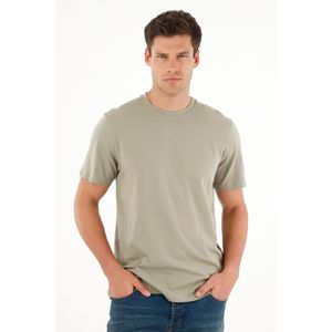 Camiseta Regular fit cuello redondo verde para hombre