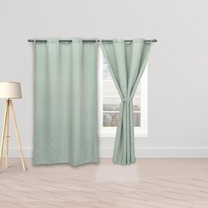 Cortina Blackout Cubista Argolla Verde Sutil Medida 2.65 x 2.15 Aprox.