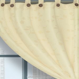 Cortina En Yacar-Botón Beige Medida 2.65 x 2.15 Aprox.