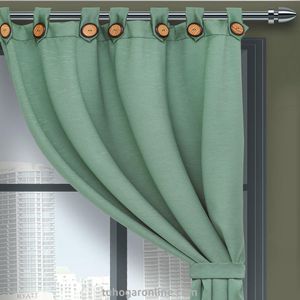 Cortina Black Out Anti-Luz Baltica Boton Verde Aislantes Medida 2.65 x 2.15 Aprox.