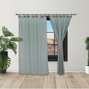 Cortina Lino Boton Ancestral Gris Neutrales Medida 2.65 x 2.15 Aprox.