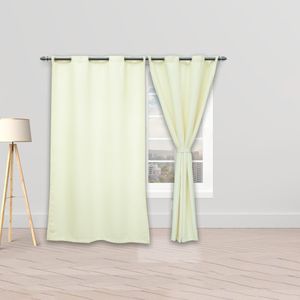 Cortina Blackout Cubista Argolla Marfil Sutil Medida 2.65 x 2.15 Aprox.
