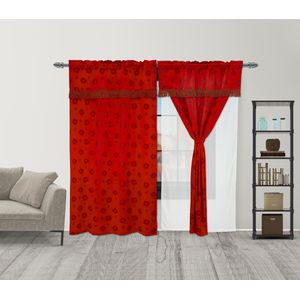 Cortina Fleco Grueso  Roja Medida 2.65 x 2.15 Aprox.