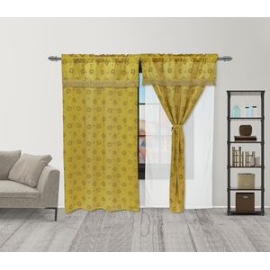 Cortina Fleco Grueso  Dorada Medida 2.65 x 2.15 Aprox.