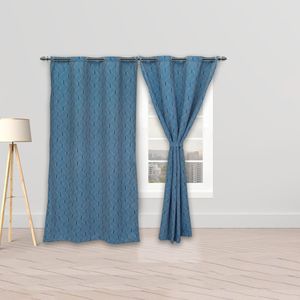 Cortina Blackout Cubista Argolla Azul Sutil Medida 2.65 x 2.15 Aprox.