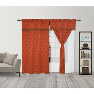 Cortina Fleco Grueso  Naranja Medida 2.65 x 2.15 Aprox.