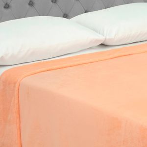 Cobija Piel De Durazno Naranja Crema 1.80 x 2.00