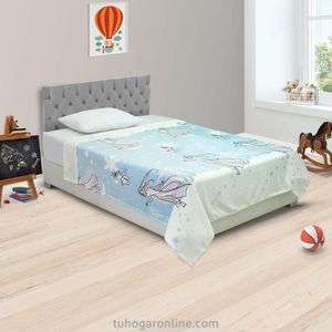 Cobija Infantil Piel De Durazno Disney Frozen Celeste Estampados Animados 1.80 x 2.00