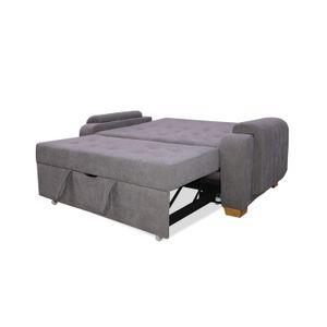 Sofa Cama Multifuncional Stauffer 180x94x80  Gris + Cojines