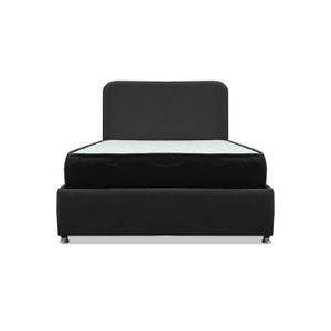 Combo Cama Tarima Nido Comfort 120 Semidoble Negro mas Espaldar