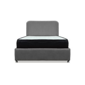 Combo Cama Tarima Nido Comfort 100 Sencillo Gris mas Espaldar